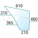 Vitre de porte pour machine agricole FENDT 258514212100 adaptable