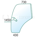 Vitre de porte G. pour machine agricole SAME 0.012.1433.0/20 adaptable