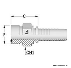 Pressnippel 7/16"-12UNF Interlock1 DN25IL171612ORFSAG Alfagomma
