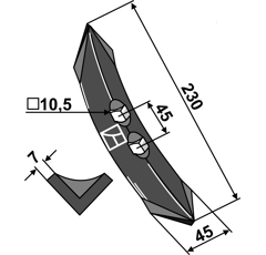 Soc 230 mm pour cultivateur WEAVING 1315 adaptable