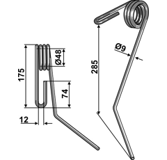 Striegelzinken Ø9mm - hinten - AC420859 | Accord - Nachbau