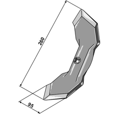 Soc 260 x 95 mm pour cultivateur adaptable