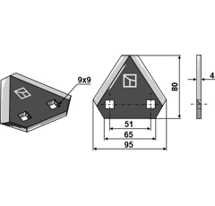 Couteau pour autochargeuse KUHN A7153021 adaptable - Blacksteel©