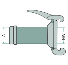 Raccord femelle avec embout Ø 100 mm adaptable