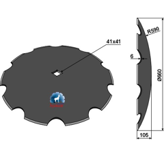 Disque crénelé ∅660x6 pour cover crop KUHN 117109 adaptable - Blacksteel©