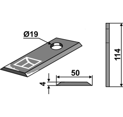 Couteau rotatif pour faucheuse JF-STOLL 1380-0027 adaptable - Blacksteel©