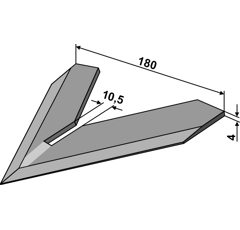 Cœur 180 x 4 mm pour bineuse STEKETEE 405718 adaptable - BlackSteel©