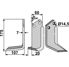 Fräsmesser Links 175 x 60 Maletti Nachbau