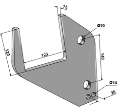 Bride de fixation pour 120 x 120 mm adaptable - BlackSteel©
