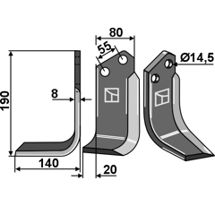Lame droite pour BEDNAR KM060170 adaptable - Blacksteel©
