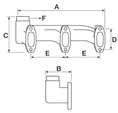 Collecteur d'échappement pour tracteur FIAT 4721811 adaptable