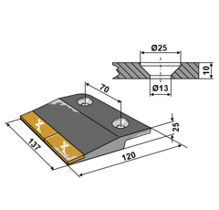 Bord d'attaque gauche pour décompacteur AGRISEM 25132 adaptable