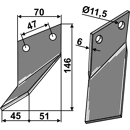 Rotorzinken Links 146 x 70 Rota Dairon Nachbau