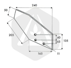 Versoir de rasette FENET droite 14503604 adaptable