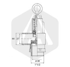 Soupape de sécurité avec raccord 1 1/2" adaptable