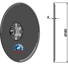 Disque lisse complet Ø380x4 mm pour semoir KUHN K3640800 (ancien modèle) adaptable - Blacksteel©