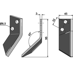Logifeed & R.M.H./ AGM / Sitrex Futtermischwagenmesser 16800004, rechts