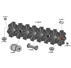 Nachläufer mit gewellten Scheiben, 2100 mm – Nachbau  