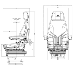 Asiento con suspensión mecánica Actimo M de GRAMMER MSG85/722