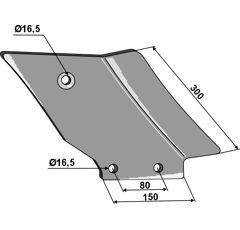 Réflecteur droit pour cultivateur VOGEL & NOOT U10.100.03 adaptable