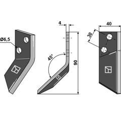 Walker Futtermischwagenmesser, rechts