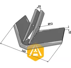Soc à ailette pour déchaumeur KÖCKERLING 506025 adaptable