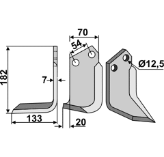 Fräsmesser - links PEG08L Pegoraro by Muzzi