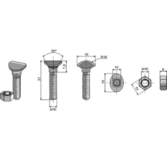 Boulon 37 mm 90075002 adaptable - BlackSteel©