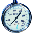 Manomètre 300 bars sortie axiale male 1/4 gauche - COMET