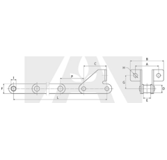 Chaine d'élévateur 139 maillons pour moissonneuse-batteuse CLAAS adaptable