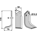 Fräsmesser Links 170 x 50 Nibbi Bruno Nachbau