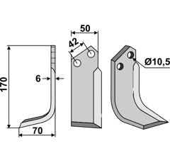 Fräsmesser Links 170 x 50 Nibbi Bruno Nachbau