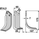 Fräsmesser Rechts 175 x 60 Nachbau