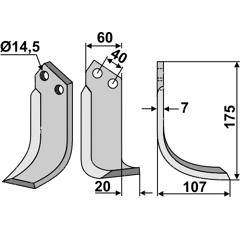 Fräsmesser Rechts 175 x 60 Nachbau