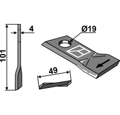 Couteau pour faucheuse NIEMEYER 570446 adaptable - Blacksteel©
