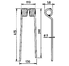 Schwaderzinken links für Heuwender VICON VGPZ339 - Nachbau