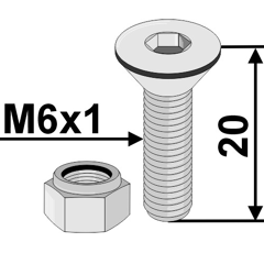 Boulon à 6 pans creux M6 x 1 mm adaptable - BlackSteel©