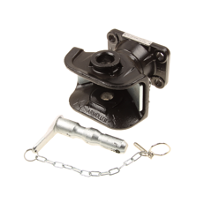 Flanschzugmaul manuell, drehbar, Flanschmaß 140x80 Ø 38 mm Bolzen, CHS, Schwarz   