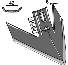 Soc Turbo à patte d'oie pour cultivateur KVERNELAND adaptable - BlackSteel©