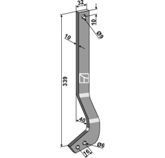 Brazo derecha 339 x 32 mm para grada adaptable - BlackSteel©