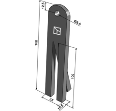 Schläger für Rebstammputzer 160 x 35 mm - Nachbau für Braun
