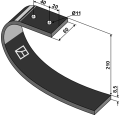 Lame à ressort 210 x 60 x 40 x 20 mm adaptable - BlackSteel©