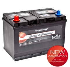 Starterbatterie 12 V 100 AH gefüllt und geladen Pluspol links