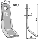 Couteau-Y pour broyeur 214x65mm MATROT adaptable - Blacksteel©