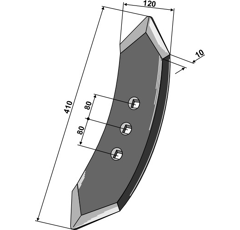Pointe de soc pour cultivateur DAL - BO 76251 adaptable