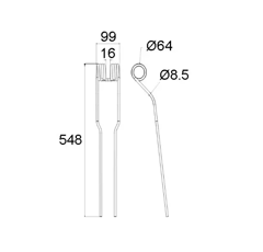 Diente reversible para hileradora SIP 153932908B original