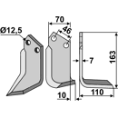 Fräsmesser Rechts 163 x 70 Muratori Nachbau