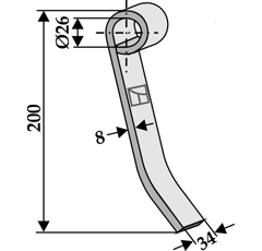 Mittelschlegel 200 mm KUHN - KVERNELAND 6060179 - 1551128 - Nachbau