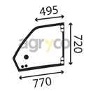 Vitre de porte supérieure - gauche - plate - claire pour téléscopique MERLO 91290 adaptable