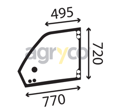 Vitre de porte supérieure - gauche - plate - claire pour téléscopique MERLO 091290U adaptable
